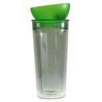 Bicchiere Chill Out verde mela in copoliestere Tritan a doppia parete (senza BPA). Dimensioni 20x9 cm e 0,30 litri di capacità.