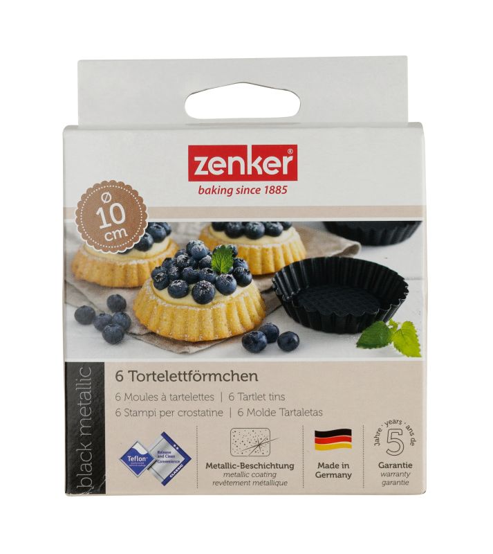 Zenker – Set 6 stampi per crostatine, Linea Black Metallic
